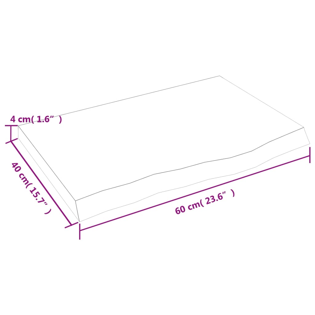 vidaXL Πάγκος Μπάνιου Σκούρο Καφέ 60x40x(2-4) εκ. Επεξ. Μασίφ Ξύλο