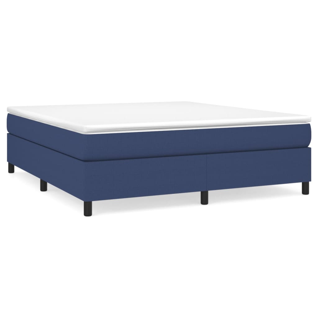 vidaXL Κρεβάτι Boxspring με Στρώμα Μπλε 180x200 εκ. Υφασμάτινο