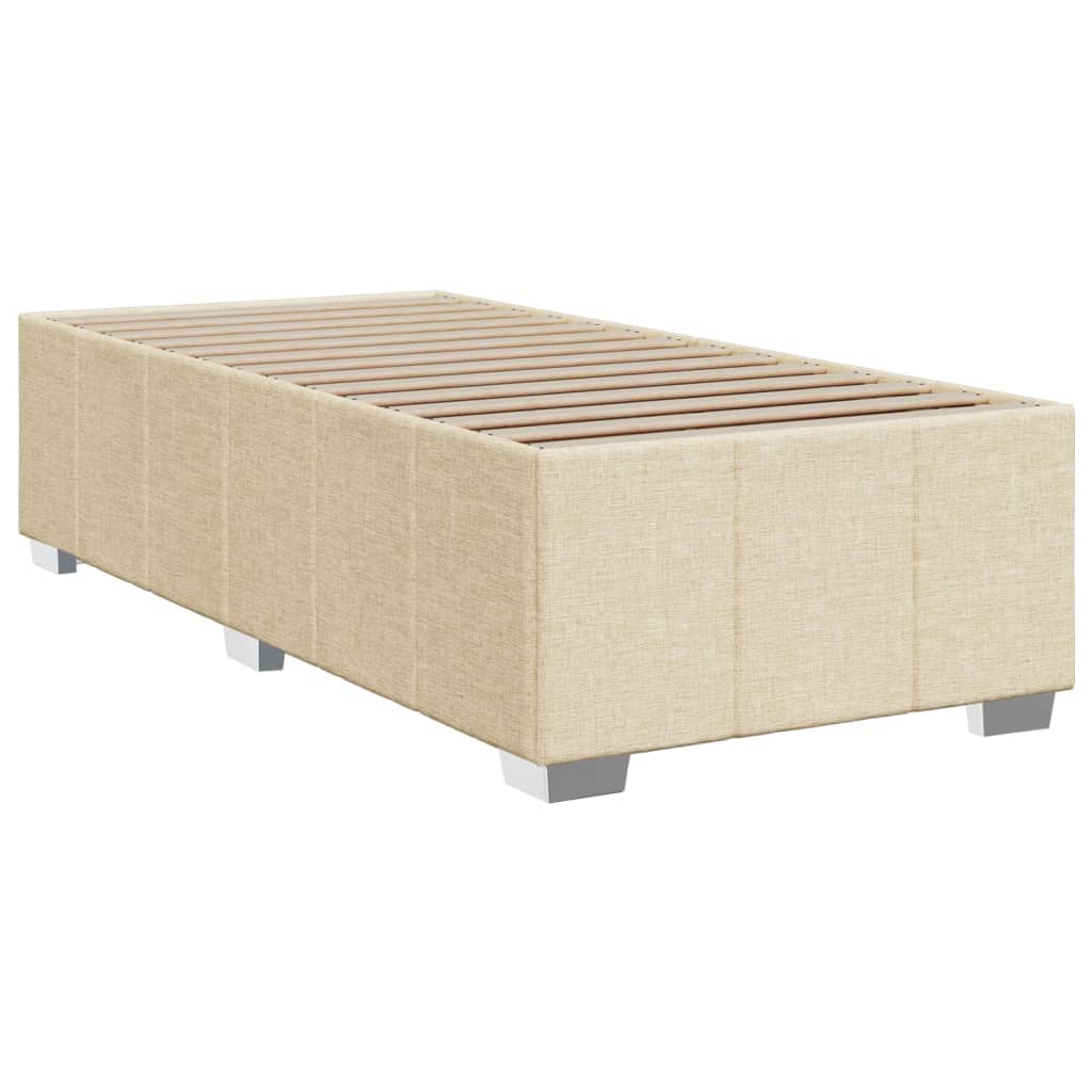 vidaXL Κρεβάτι Boxspring με Στρώμα Κρεμ 80 x 200 εκ. Υφασμάτινο