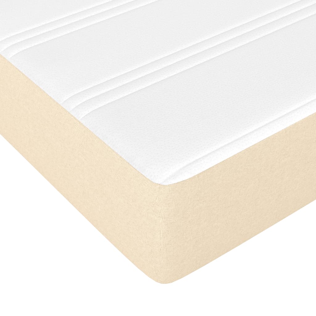 vidaXL Κρεβάτι Boxspring με Στρώμα Κρεμ 160x200 εκ. Υφασμάτινο