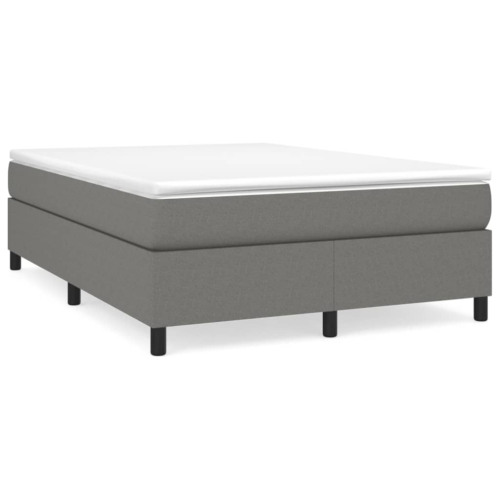 vidaXL Κρεβάτι Boxspring με Στρώμα Σκούρο Γκρι 140x190 εκ. Υφασμάτινο