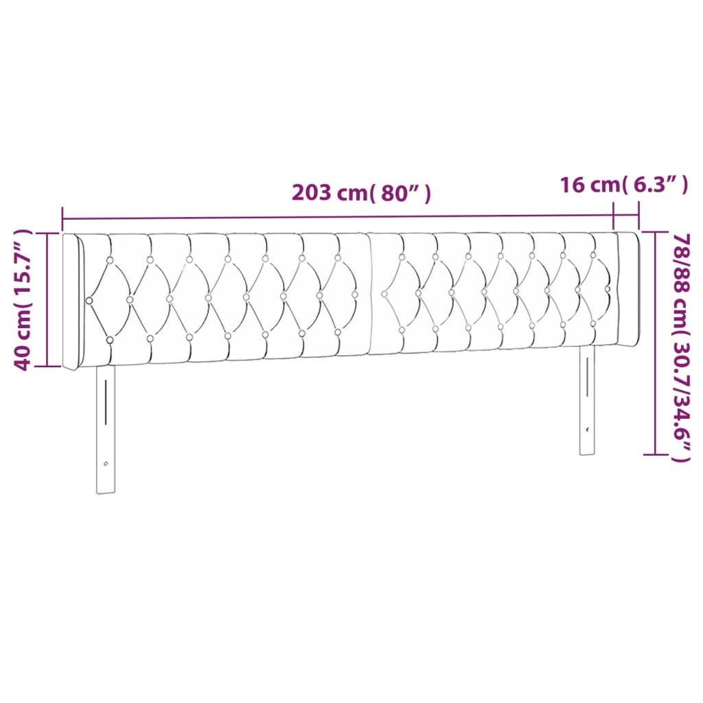 vidaXL Κεφαλάρι με Πτερύγια Σκούρο Πράσινο 203x16x78/88 εκ. Βελούδινο