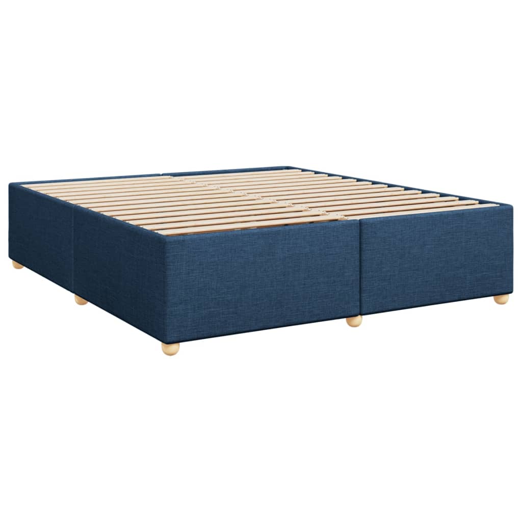 vidaXL Κρεβάτι Boxspring με Στρώμα Μπλε 180x200 εκ. Υφασμάτινο