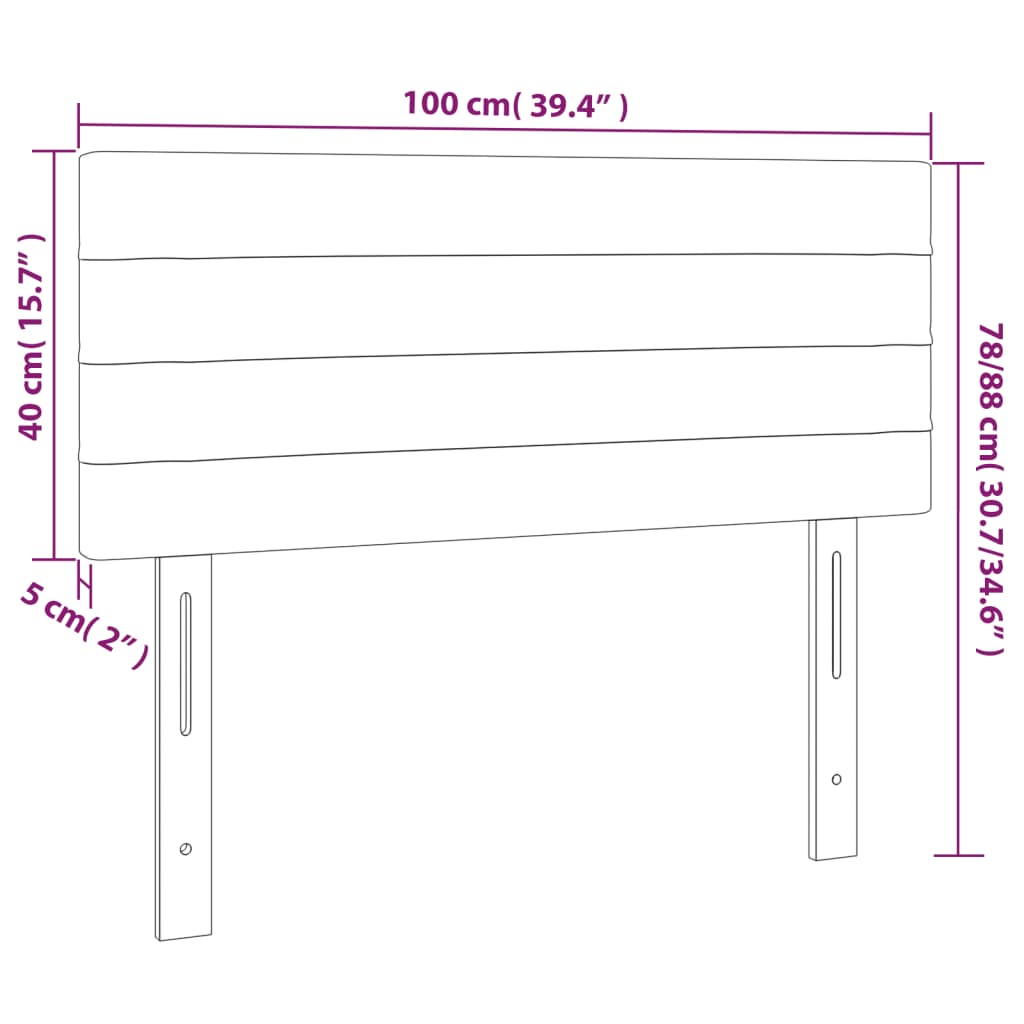 vidaXL Κεφαλάρι Κρεβατιού Σκούρο Γκρι 100x5x78/88 εκ. Υφασμάτινο (US)