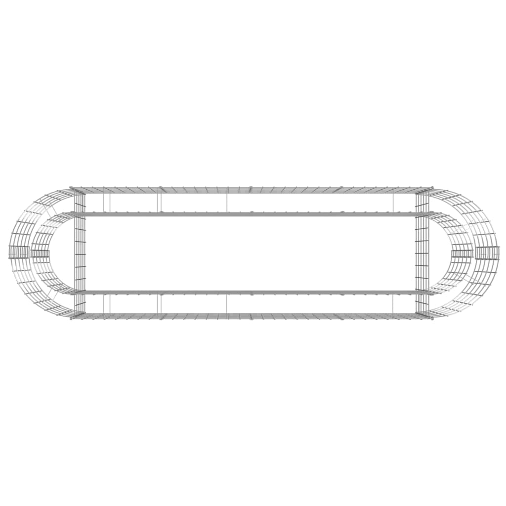 vidaXL Συρματοκιβώτιο-Γλάστρα Υπερυψωμένη 190x50x50 εκ. Γαλβαν. Ατσάλι