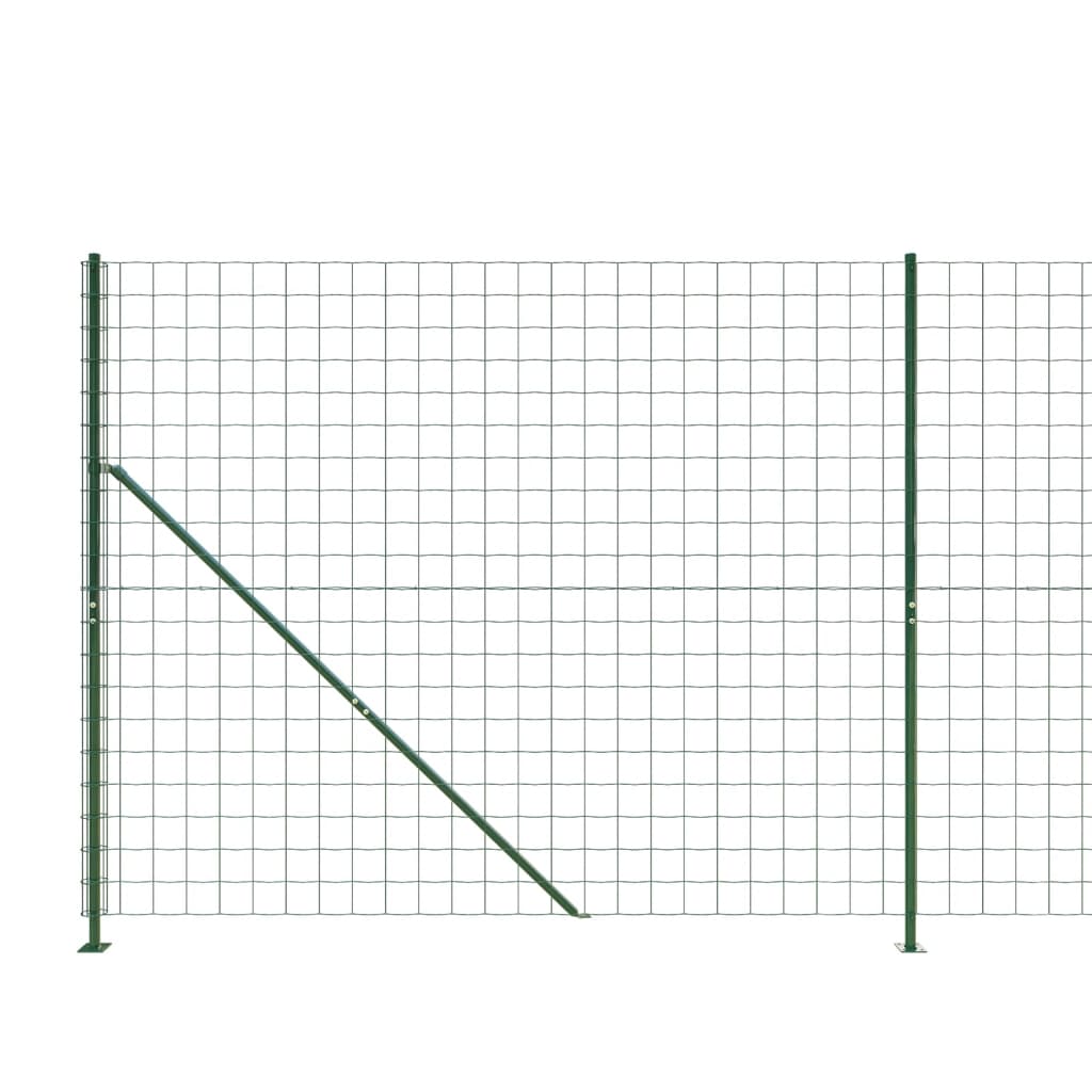 vidaXL Συρματόπλεγμα Περίφραξης Πράσινο 1,4 x 25 μ. με Βάσεις Φλάντζα