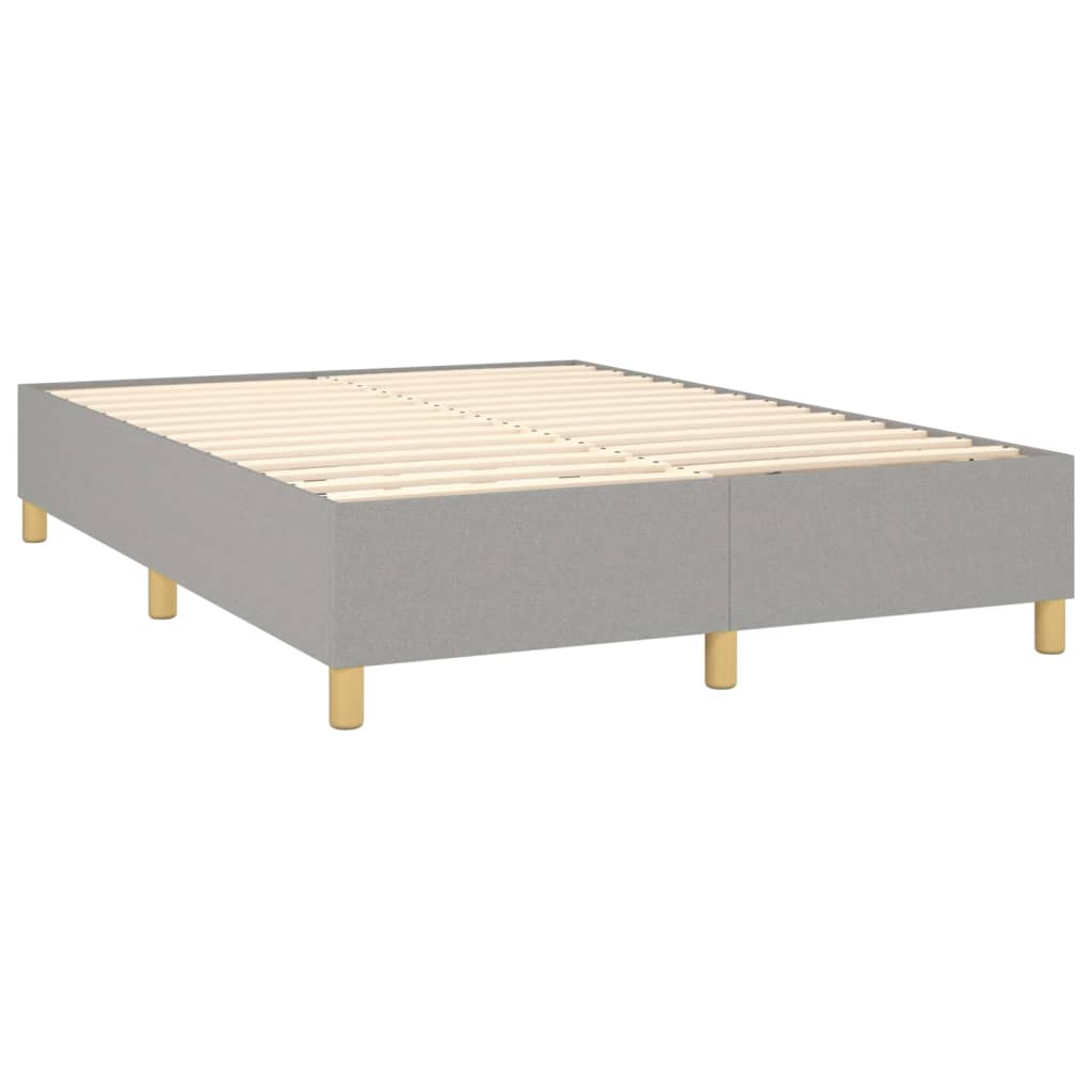 vidaXL Κρεβάτι Boxspring με Στρώμα Ανοιχτό Γκρι 140x190 εκ. Υφασμάτινο