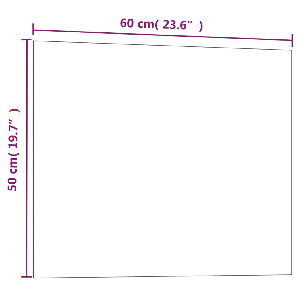 vidaXL Πίνακας Επιτοίχιος Μαγνητικός Μαύρος 60 x 50 εκ. Ψημένο Γυαλί